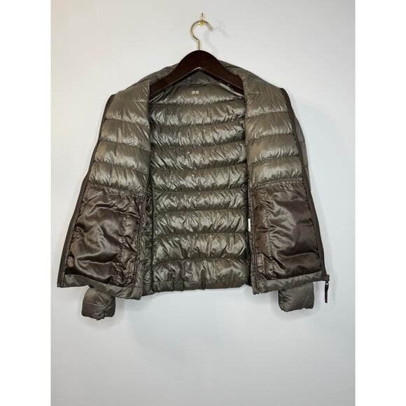 Uniqlo Ultra Light Down Puffer Jacket Girls Small Grey - Picture 9 of 9